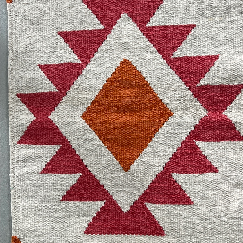 Woven Yarn Wall Hanging Orang/Pink/Off-White - Picture 4 of 8